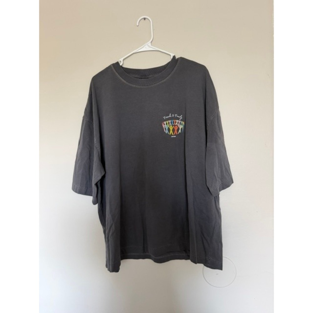 United Friends & Family Graphic T-Shirt Charcoal Gray XXL Oversized Faith Tee